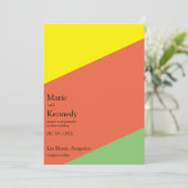 Invitation Couleurs d'été jaune vif Mariage numérique (Debout devant)