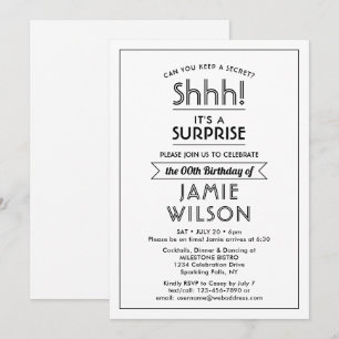 Invitation Couleurs DIY • Chut ! Moderne fête d'anniversaire
