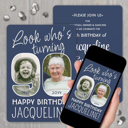 Invitation Couleurs DIY • Joyeux 90e Anniversaire à Vous 2 Ph