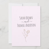 Invitation Couleurs douces Fleur sauvage Brûlé Orange & Bébé  (Dos)