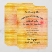 Invitation Couleurs du Lever de Soleil Bois Petit Déjeuner du (Devant / Derrière)