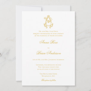 Invitation COULEURS ÉDITABLES AB Monogramme BA Logo Invitatio