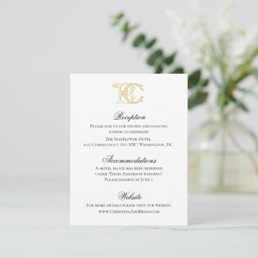 Invitation COULEURS ÉDITABLES BC Monogramme CB Monogramme Inv (Debout devant)