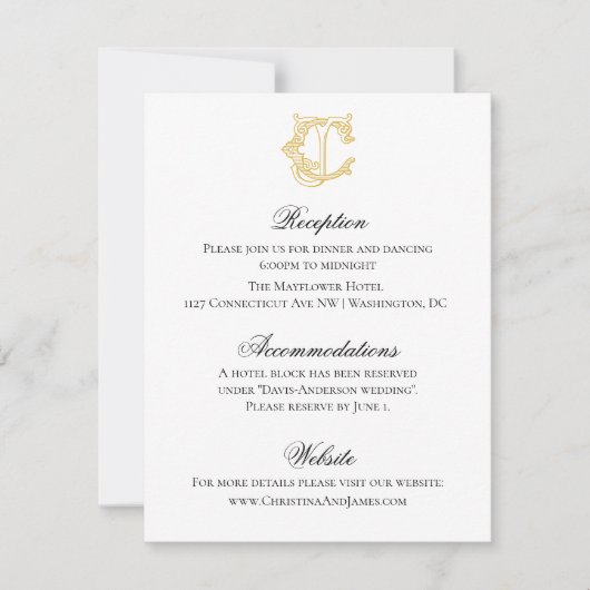 Invitation COULEURS ÉDITABLES CJ Monogramme JC Monogramme Inv (Devant)
