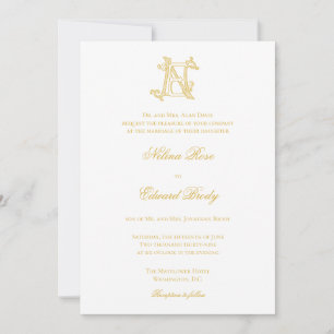 Invitation COULEURS ÉDITABLES EN Monogramme NE Monogramme Inv