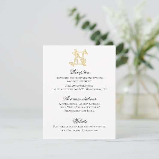 Invitation COULEURS ÉDITABLES EN Monogramme NE Monogramme Inv (Debout devant)
