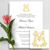 Invitation COULEURS ÉDITABLES MB Monogramme BM Monogramme Inv