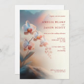 Invitation Couleurs éthérées Mariage orchidée blanche (Devant / Derrière)