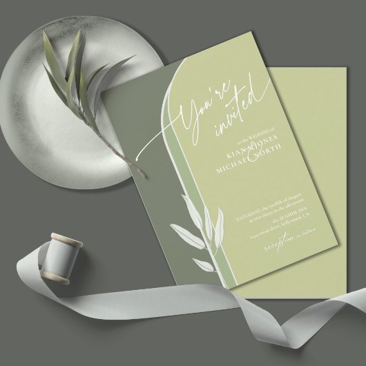 Invitation Couleurs Eucalyptus Mariage Vert ID901