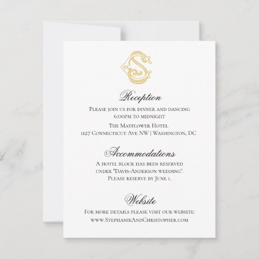 Invitation COULEURS MODIFIABLES CS Monogramme SC Monogramme I (Devant)