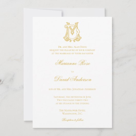 Invitation COULEURS MODIFIABLES DM Monogramme MD Logo Invitat (Devant)