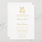 Invitation COULEURS MODIFIABLES DM Monogramme MD Logo Invitat (Devant / Derrière)