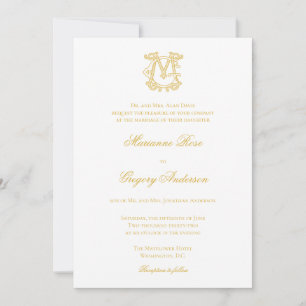 Invitation COULEURS MODIFIABLES GM Monogramme MG Logo Invitat