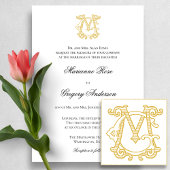 Invitation COULEURS MODIFIABLES GM Monogramme MG Logo Invitat
