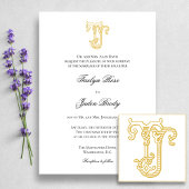 Invitation COULEURS MODIFIABLES JT Monogramme TJ Monogramme I