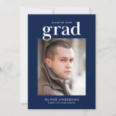 Invitation Couleurs modifiables Serif Photo Graduation Party (Devant)