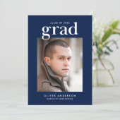 Invitation Couleurs modifiables Serif Photo Graduation Party (Debout devant)