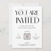 Invitation Couleurs neutres minimes Élégant événement profess (Devant)