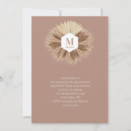 Invitation Couleurs neutres rustiques chaudes (Dos)