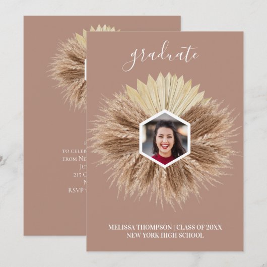 Invitation Couleurs neutres rustiques chaudes (Devant / Derrière)