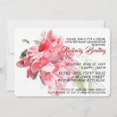 Invitation Couleurs originales Peony 50th Birthday Party Inv (Dos)
