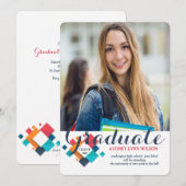 Invitation Couleurs parfaites Photo Graduation Annonce/Invita (Devant / Derrière)