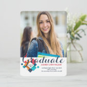 Invitation Couleurs parfaites Photo Graduation Annonce/Invita (Debout devant)