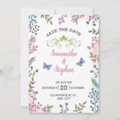 Invitation Couleurs Pastel Croquis Illustrant Floral Enregist (Devant)