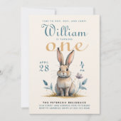 Invitation Couleurs Pastel mignonnes Bunny Premier Anniversai (Devant)
