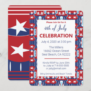 Invitation Couleurs patriotiques 4 juillet