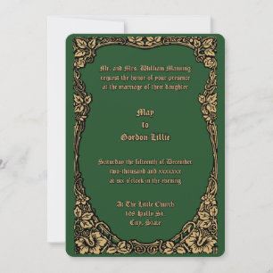 Invitation Couleurs personnalisables Bordure de vigne florale