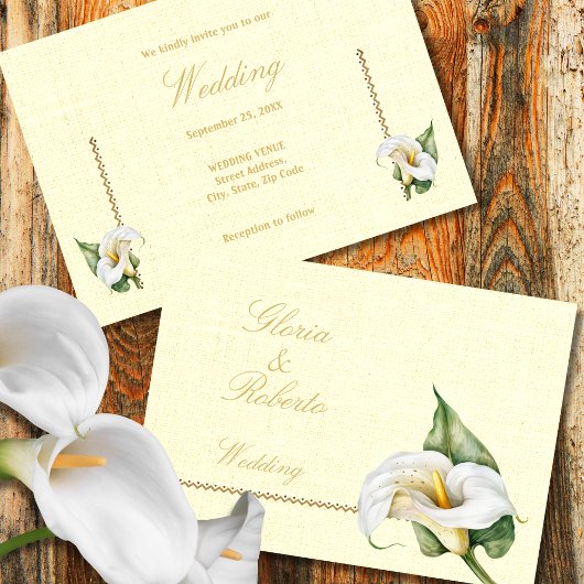 Invitation Couleurs romantiques Cala Lily Mariage mexicain