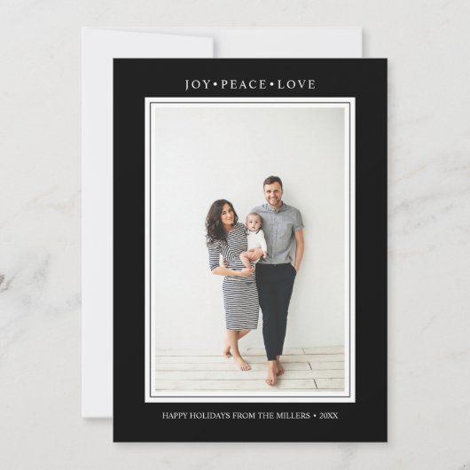 Invitation Couleurs simples | Black Vertical Multi Photo (Devant)