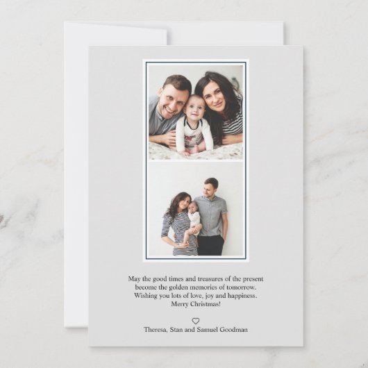 Invitation Couleurs simples | Black Vertical Multi Photo (Dos)