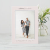 Invitation Couleurs simples| Pale Pink Vertical Multi Photo (Debout devant)
