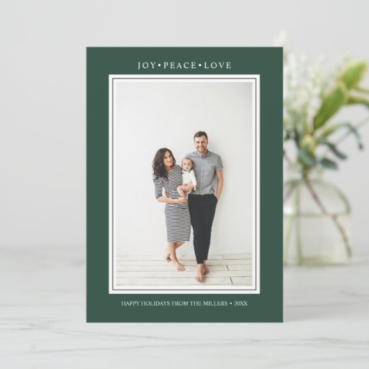Invitation Couleurs simples | Pinceau vert vertical multi-pho (Debout devant)