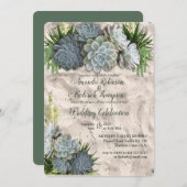 Invitation Couleurs Succulentes de bleus pâles et de Faire-pa (Devant / Derrière)