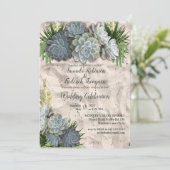 Invitation Couleurs Succulentes de bleus pâles et de Faire-pa (Debout devant)