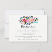 Invitation Couleurs tendance Aquarelle Floral Mariage Récepti (Devant)
