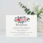 Invitation Couleurs tendance Aquarelle Floral Mariage Récepti (Debout devant)