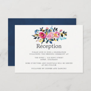 Invitation Couleurs tendance Aquarelle Floral Mariage Récepti