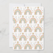 Invitation Couleurs terre Aquarelle Arc-en-ciel Soleil Annive (Dos)