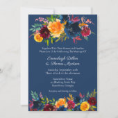 Invitation Couleurs vives Aquarelle Mariage Floral (Devant)