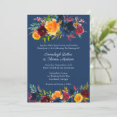 Invitation Couleurs vives Aquarelle Mariage Floral (Debout devant)