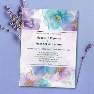 Invitation Couleurs vives en gros Mariage Aquarelle