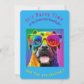 Invitation Couleurs vives Fête des Lunettes de vue de chien (Devant)