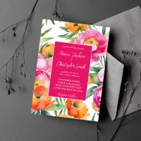 Couleurs vives rose orange pivoines élégant mariag