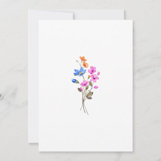 Invitation Couleurs vives Vivid Fleur sauvage Mariage (Dos)