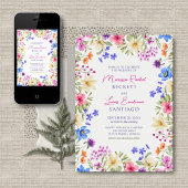 Invitation Couleurs vives Vivid Fleur sauvage Mariage