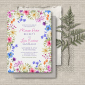 Invitation Couleurs vives Vivid Fleur sauvage Mariage